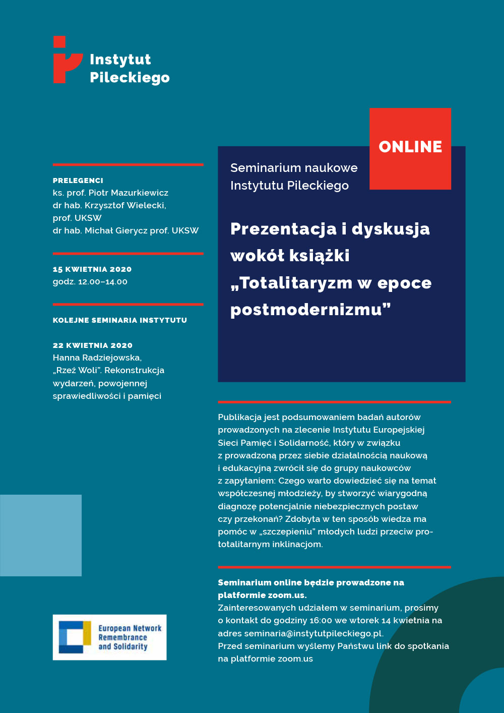 Online seminar Totalitaryzm w epoce postmodernizmu