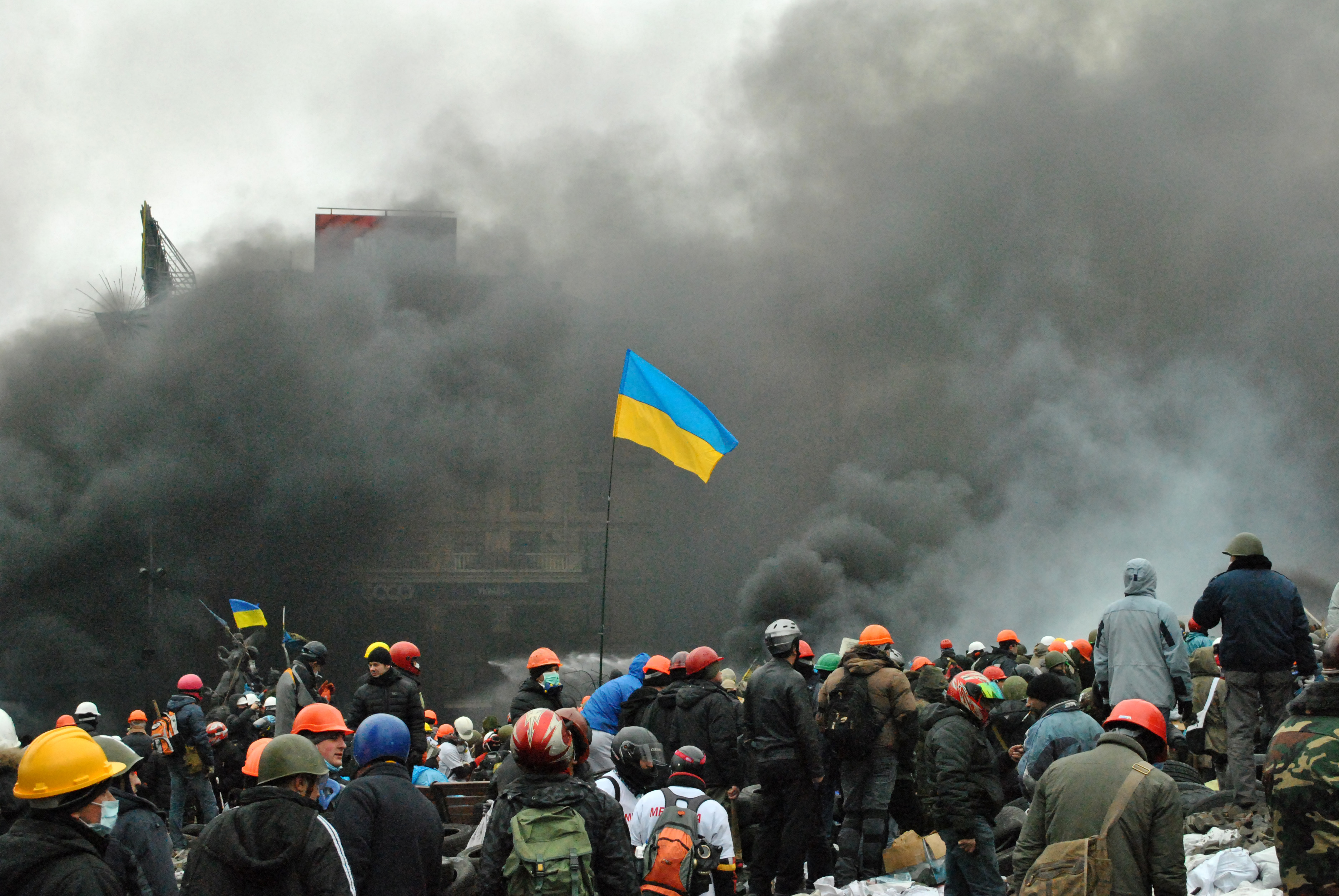 Revolution of Dignity (also known as the Maidan Revolution). Protesters on the Maidan on 20 February 2014.