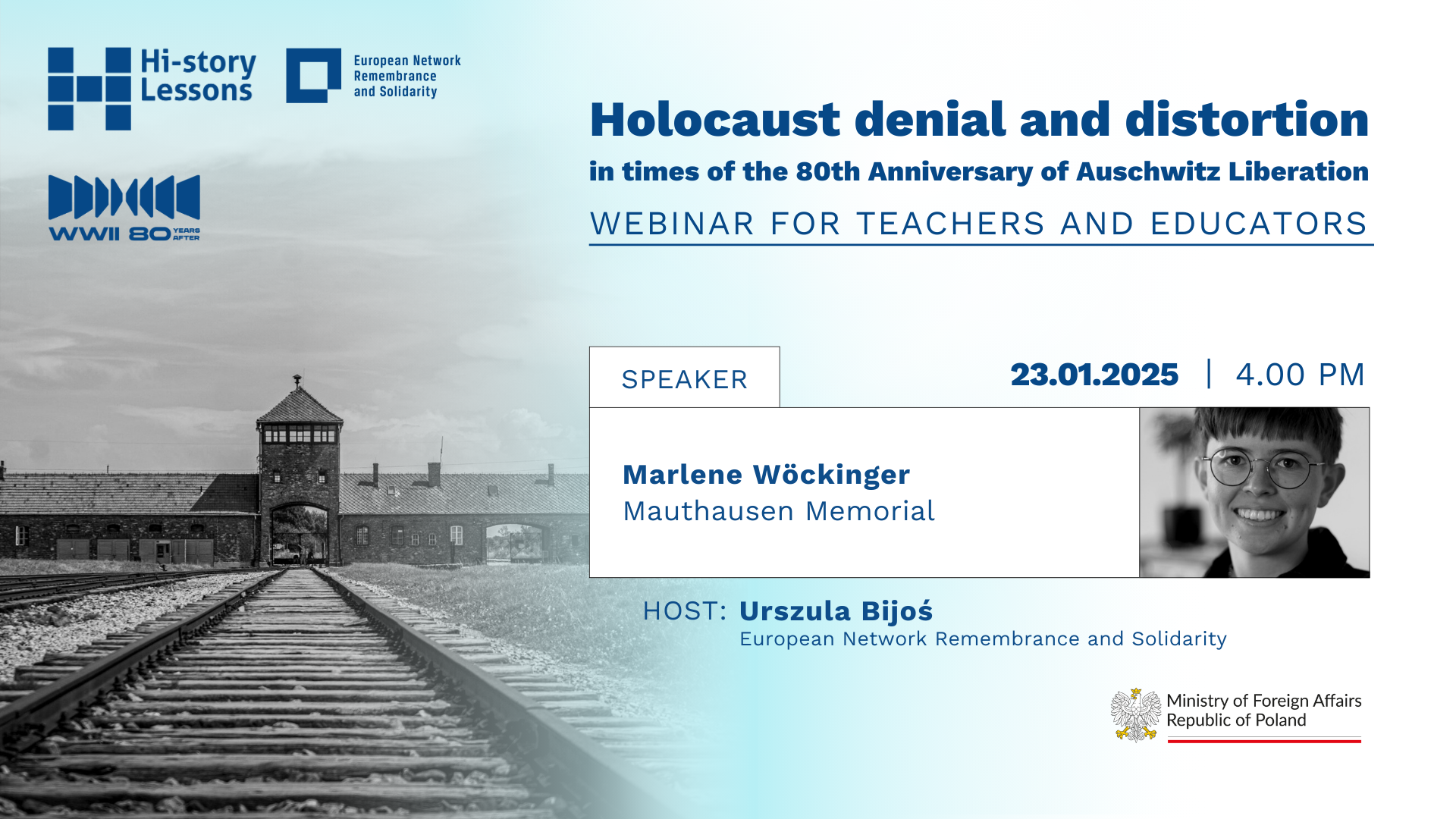 Hi-Story Lessons webinar: Holocaust denial and distortion in times of the 80th Anniversary of Auschwitz Liberation